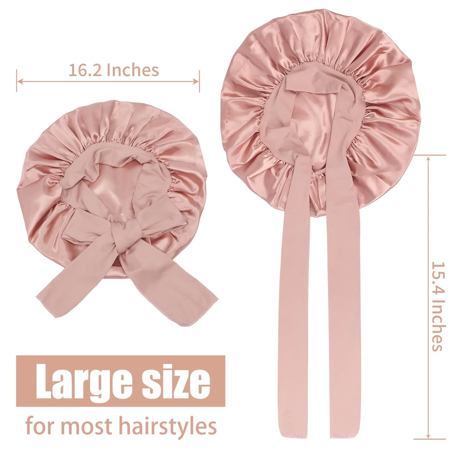 Bonnet Silk Double Layer Sleep Bonnet  Wide Adjustable Non-Mark Band  Moisture Locking Hair Care Nightcap for Women with Natural Curly Hair hair  accessories headband