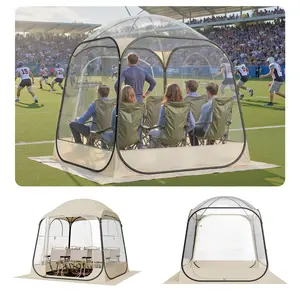 Pop-Up Sports Tent 72x72-Inch Outdoor Clear Bubble Shelter, Weatherproof Dome Pod for Camping and Backyard Events, Instant Setup Lightweight Portable Canopy, Transparent UV-Protected Shelter for Rain Sun Wind