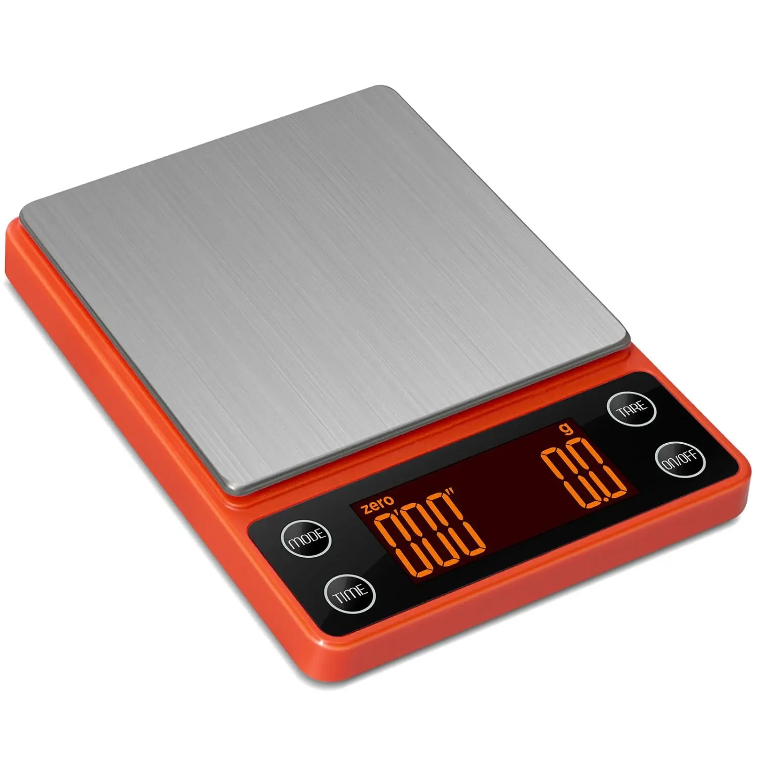 Coffee Scale with Timer 3kg/0.1g High Precision Espresso Rechargeable Portable Digital Auto Tare Smart Water Flow Suitable for Baristas or Kitchen (Orange)