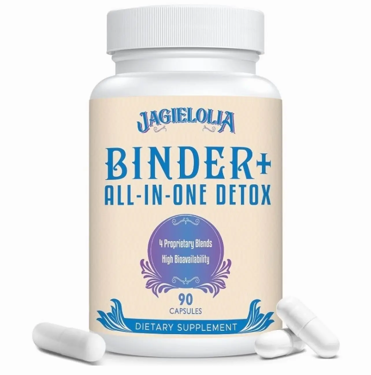 All-in-One Detox Binder Supplement 1500 MG - High Bioavailability, Liver Gut Detox Cleanse with Activated Charcoal, Zeolite & Bentonite Clay for Toxins, Liver, Digestive, 90 Vegan Capsules