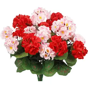4 Bundles Artificial Gillyflower Bouquet, Full Bloom Silk Flower Plant, Home Garden Wedding Indoor Outdoor Decoration, Lifelike Artificial Flower (4 Bunches)