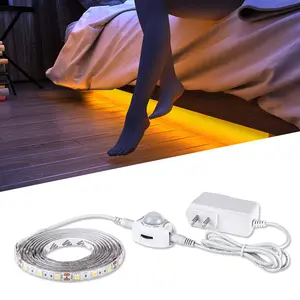 YI LIGHTING 16.4ft Motion Activated Strip Lights, 12V Plug-in LED Night Lights Waterproof for Under Cabinet,Kitchen,Stair