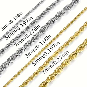 Unisex Stainless Steel Cuban Link Chain - 2/3/5 mm Silver Choker & Chains, 18-24 in Fashion Costume Jewelry, Daily Wear, Birthday Gift, Hip Hop Accessory, Elegant Initial Necklace