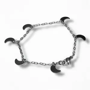 Moon Chain Handmade Anklet 9"/10" Stainless Steel Hypoallergenic Tarnish Resistant Moon Charm Anklet for Women