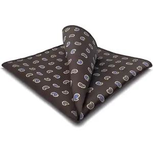 Pocket Squares for Men Blue Brown Paisley for Business XL Woven