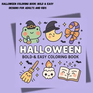 Halloween Coloring Book: Bold & Easy Designs for Adults and Kids