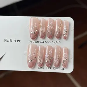 10pcs high-end The flowers are in full bloom, the atmosphere is gentle and elegant, with hand-painted carvings, Translucent Glitter that sparkle like handmade fake nails