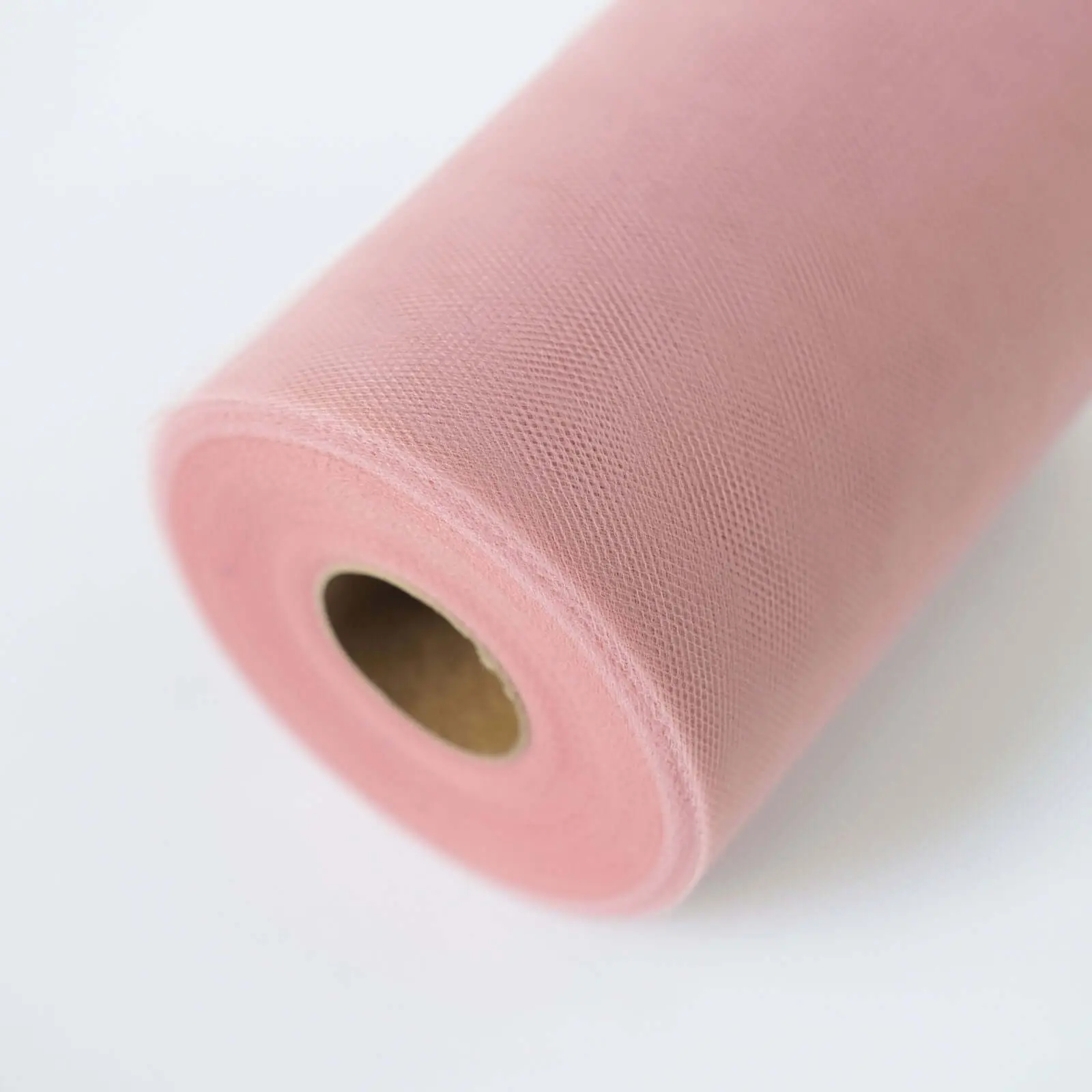 6"x100 Yards Dusty Rose Tulle Fabric Bolt, Sheer Fabric Spool Roll For Crafts