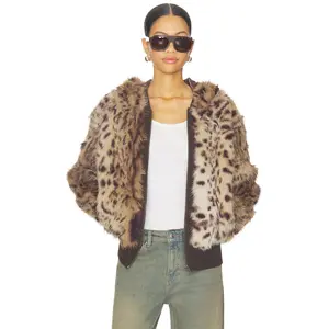 Jaded London Bear Faux Fur Jacket in Leopard