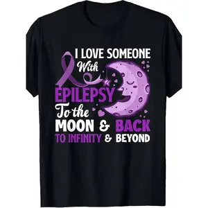 I Love Someone with Epilepsy Support Epilepsy Awareness T-Shirt Same Style for Men And Women 2025 Summer Short-Sleeved Printed T-Shirt Pure