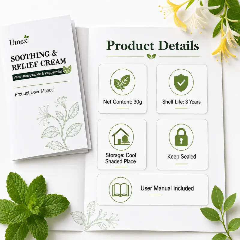 Umex Soothing & Relief Body Moisturizer (30g) - Daily Formula with Peppermint, Honey, Botanical Blend, Everyday Lotion for Body Care, Daily Care, Hydrate Moisture Nourishing Skin