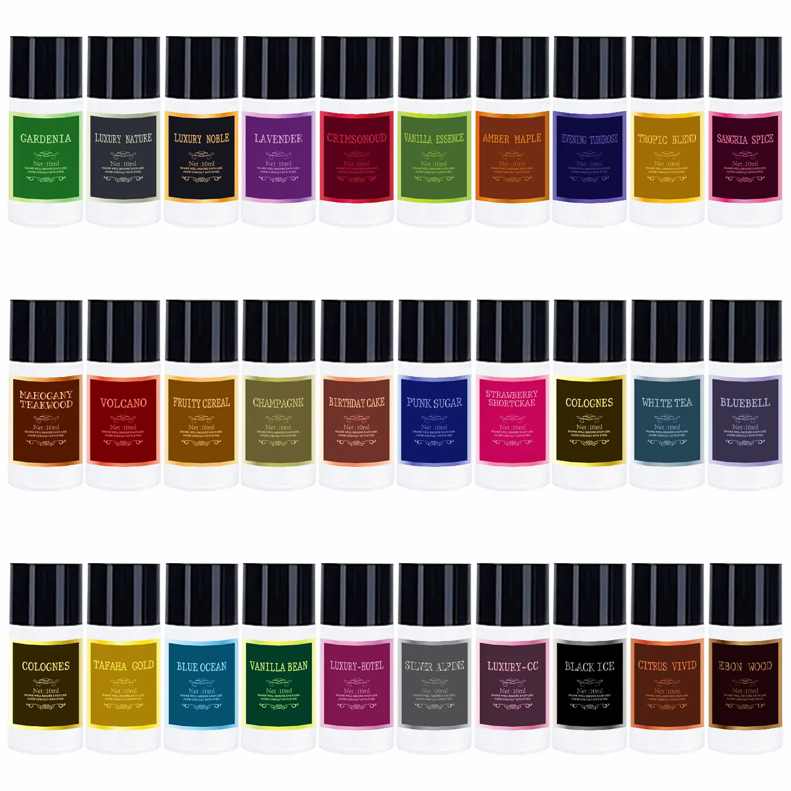 30-10ML Potent Freshener Scented Oils with Dropper - Liquid Air Freshener Essential Oils for Aroma Diffuser, Humidifier, Car Diffuser Bottle - Home Fragrance Car Interior Accessories Gift, Car Interior Diffusers, Car Scent