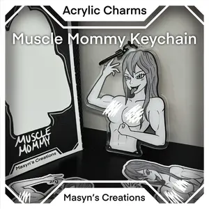 Muscle Mommy Acrylic Keychain - gym  Art, workout Art, Funny gym Stickers, Acrylic Charms, dumbbells - collectible keychains cute charm waifu sticker