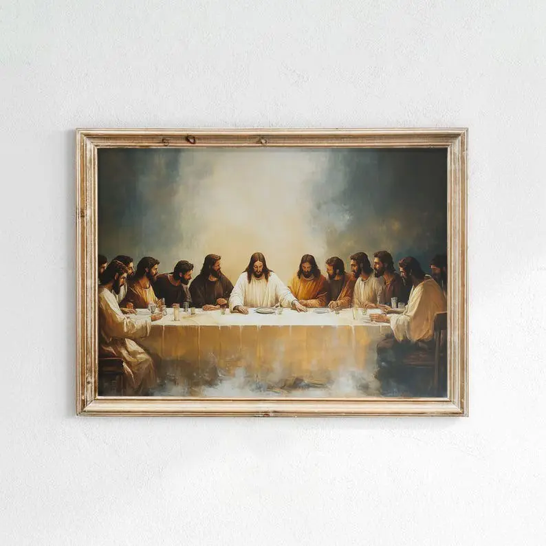 Christian Artwork Last Supper Wall Art, Jesus Wall Art, Jesus Twelve Disciples, The Last Supper Art