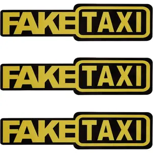3pcs Fake Taxi Reflective Stickers for Car Bumper Fender Window Waterproof Funny Self Adhesive Vinyl Decal Decoration for SUV Truck Motorcycles Bicycles (B-Yellow)