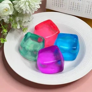 4pcs Multicolor Large Ice Cube Maltose Stress Relief Toys, Muscle Relaxing Squeeze Fun, Perfect for Anxiety Relief & Playtime