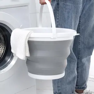 Foldable Bucket, Collapsible Bucket, Portable Folding Bucket for Travel Fishing, Multifunctional Bucket for Home Kitchen Bathroom, Washing Bucket, Household Cleaning Supplies