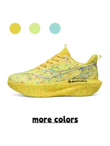 Unisex Teal-Orange Splatter Sneakers: Cushioned Platform Design, Street Style & Casual Trend Sports Shoes, Low Top Trainers