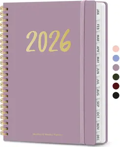 2026 Planner - Weekly and Monthly Planner, January 2026 to December 2026, Spiral Bound 2026 Calendar Planner Book, Inner Pocket, Perfect for Office Home School Supplies - A5 (6.3" x 8.5"), Purple