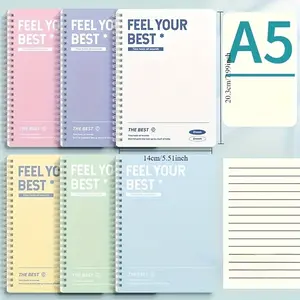 1pc A5 Spiral Notebooks, 60 Pages Each, Hard Cover, Multi-Color Simple Lined Journals, Office & School Supplies, Ideal Christmas Gift