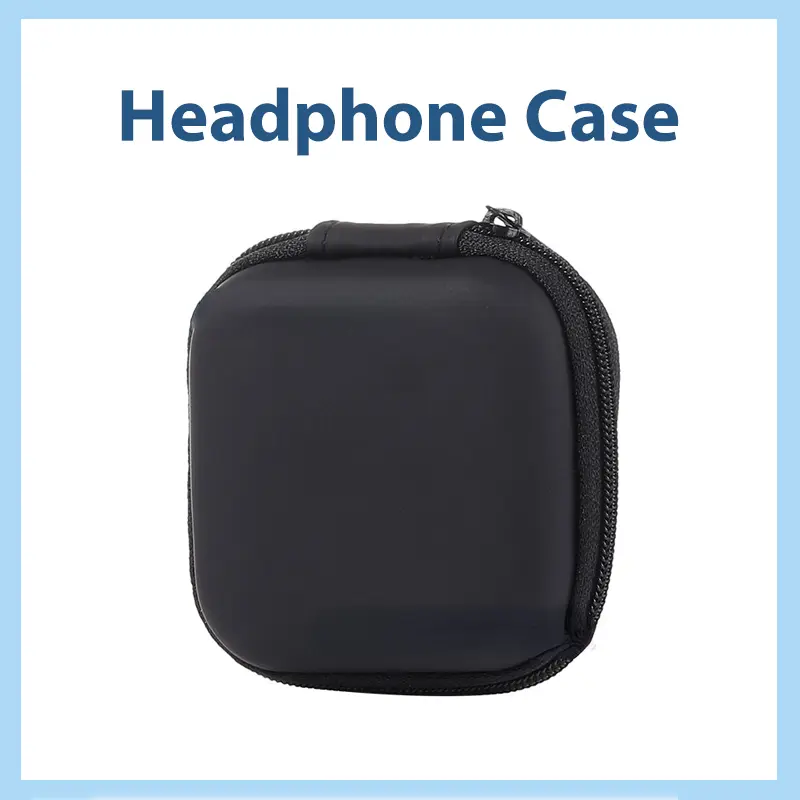 [Gift] Black Mini Earphone Case, Portable Small Square Pouch, Coin & Key Bag, Multi-Purpose Storage for Lipstick, Earbuds, and Small Essentials