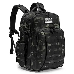 Military Tactical Backpack, 40L Army Backpack for Men and Women, Tactical Hunting Backpack, 3 Day Assault Pack Backpack for Hiking, Travel, Black CP