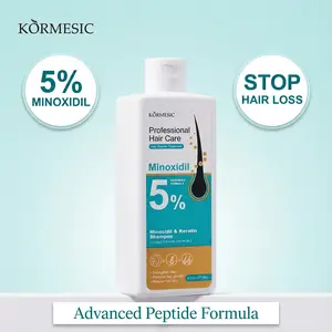 KORMESIC 5% Minoxidil & Keratin Shampoo for Hair Growth - Anti-Hair Loss Treatment with Peptides for Thicker Stronger Hair
