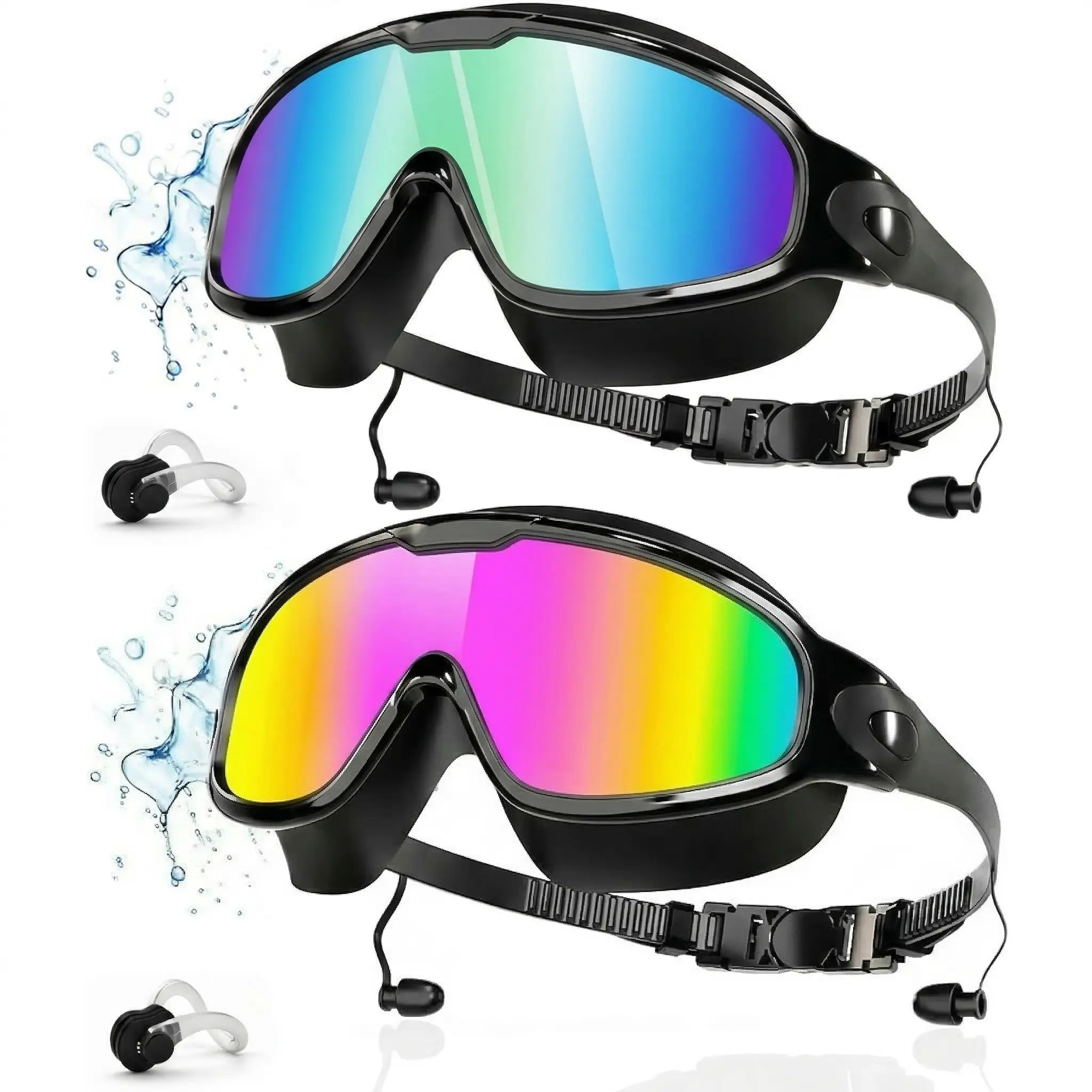 GMOX Adult Clear Vision Leakproof Swim Goggles, 2-Pack Vacation Essential (Office Stationery & Supplies Gift Option)