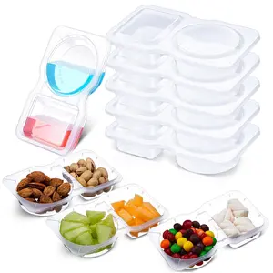 20-Piece Lidded Snack Containers Double-Compartment Reusable Leak-Proof Storage Boxes for Portion Control Meal Prep & On-the-Go Snacks