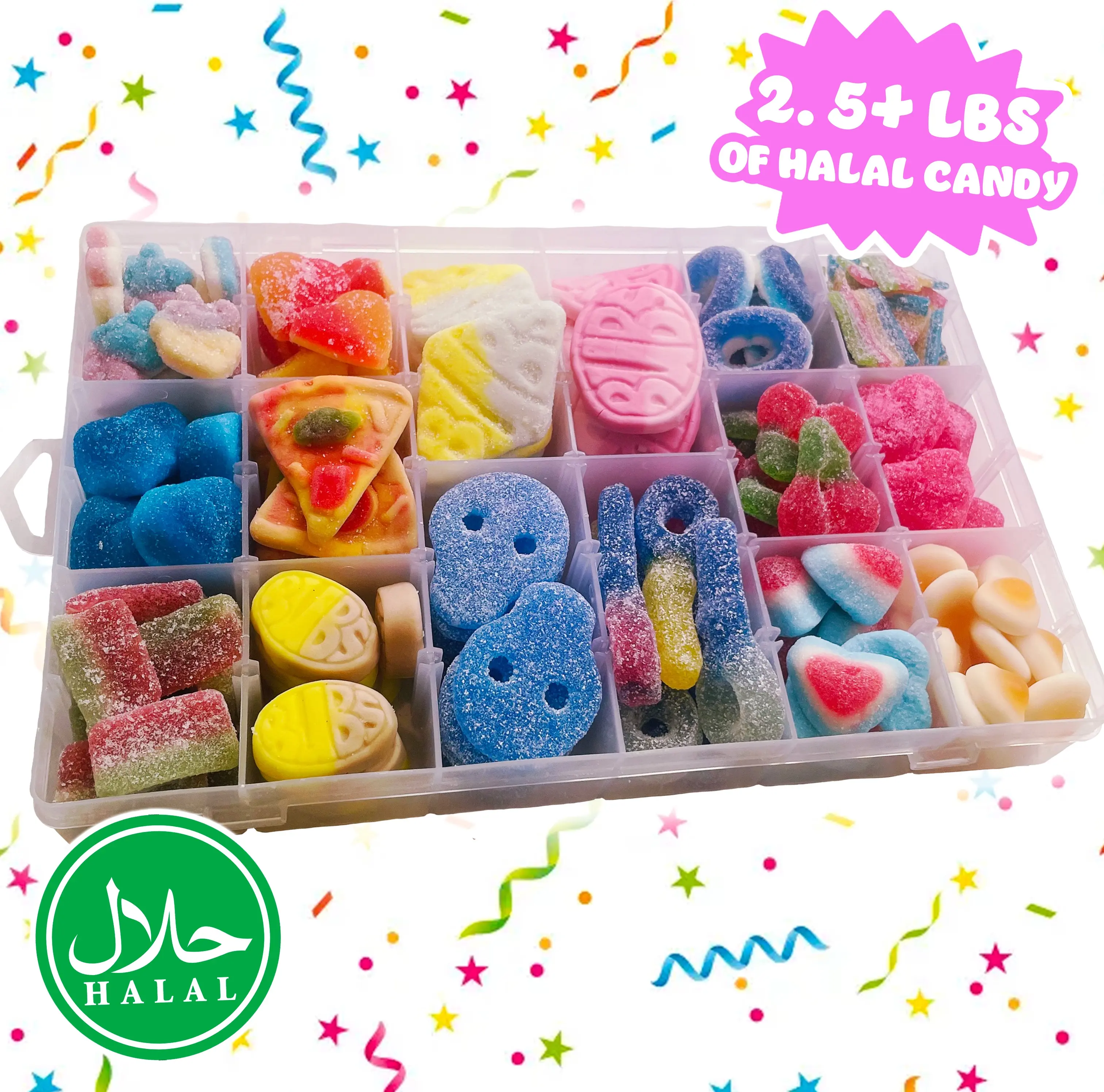 Halal Snackle Box | Viral Swedish Candy & Fizzy Gummies | Sweet & Sour Treats for All! Bonbon Strawberry