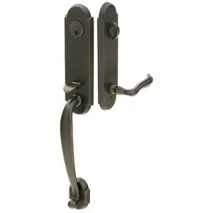 Emtek 4313LAU Single Cyl , Richmond Tub Entry , Laurent Round Knob