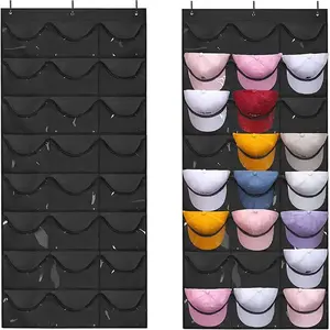 Hangable Hat Storage Organizer, 1 Count Punch Free Multi Grid Hat Organizer, Hanging Hat Storage Rack for Door & Wardrobe, Summer Essentials Home Organizer for Room, Bedroom Furniture Decorative Accessories, Hat Holder Hanger