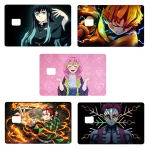 Demon Hunter Credit Card Sticker, Anime Debit Card Skin, Cute Kawaii Gift for Anime Fans, Vinyl Ultra Slim Waterproof Scratch-Resistant, Easy Apply & Remove - Mitsuri Kanroji, Tanjiro Kamado, Muichiro Tokito