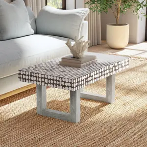 Mosaic Rectangular Recycled Coconut Shell Coffee Table