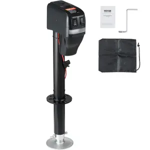 VEVOR Electric Trailer Jack, 7500 lbs Capacity, Electric Power Tongue Jack with Waterproof Protective Cover LED Light for Travel Trailer, Camper, RV, 9.84-27.84 in Lift, 12V DC with Wiring, BlackVEVOR Super Brand Day