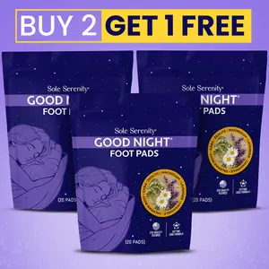 (3 Pack) Sole Serenity Good Night Sleep Detox Foot Pads with Magnesium Glycinate, Valerian Root, Lavender, GABA, Ashwagandha & Zeolite