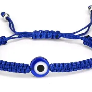 Adjustable Evil Eye Bracelet with Blue String - Unisex, Handcrafted, Iconic Eye Charm, Adjustable Fit