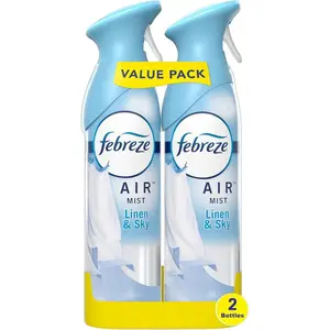 Febreze Air Mist Air Freshener Spray, Odor-Fighting Room Spray, Air Fresheners for Home and Bathroom and Kitchen, Aerosol Can, Linen & Sky Scent, 8.8oz, 2 Count