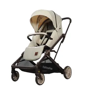 Baobaohao CK2–Cream Baby Stroller, 360° Rotating 2-Way Seat, One-Hand Quick Fold, High View Infant Carriage for Newborn, Lightweight Travel Pram multifunction