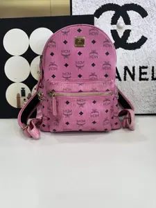 Pre-owned MCM Pink Monogram Visetos Backpack – Date Code T4678