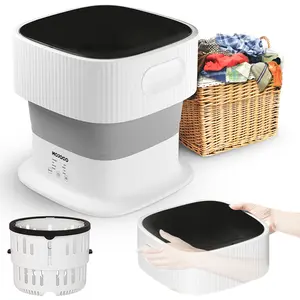 Foldable Washing Machine - Portable Washing Machine for Baby/Girl Clothes/Socks/Underwear - Collapsible Mini Washer Machine for Apartment, RV, Camping, Travel - Small Countertop Washing Machine