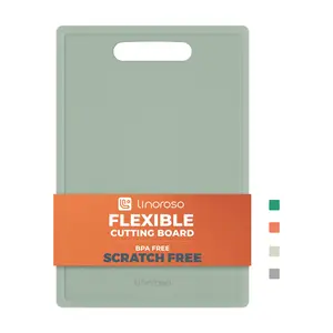 Linoroso TPU Cutting Board for Kitchen - Flexible, BPA Free, Scratch Free Cutting Boards for Kitchen, Rectangular Chopping Board, Dishwasher Safe for Meat, Veggies, and Fruits Gift