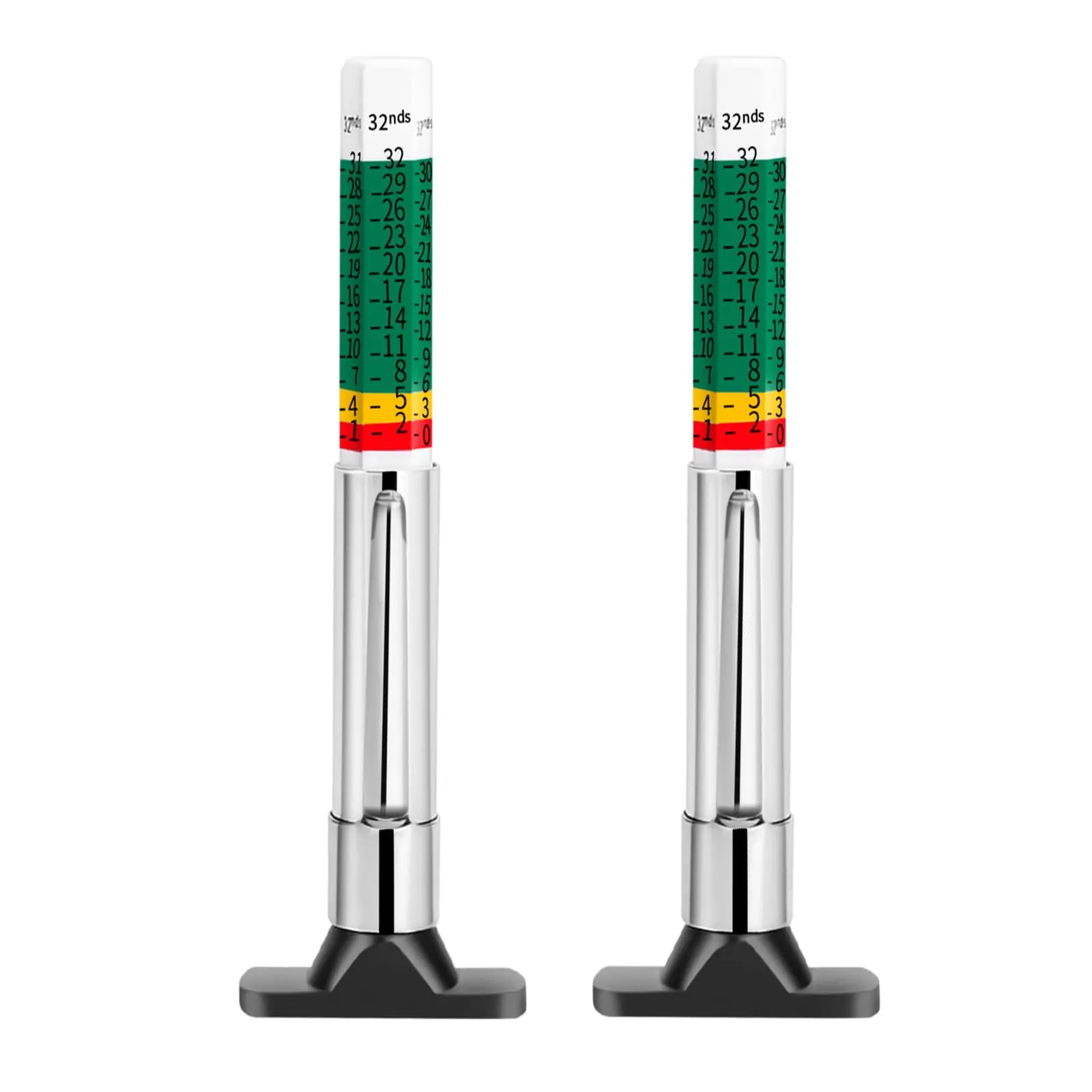 25mm Car Tire Tread Depth Gauge Color Coded, Universal Car Tire Tread Depth MeterReads in MM and 32nds, Quickly Identifies Amount of Tread on Tires