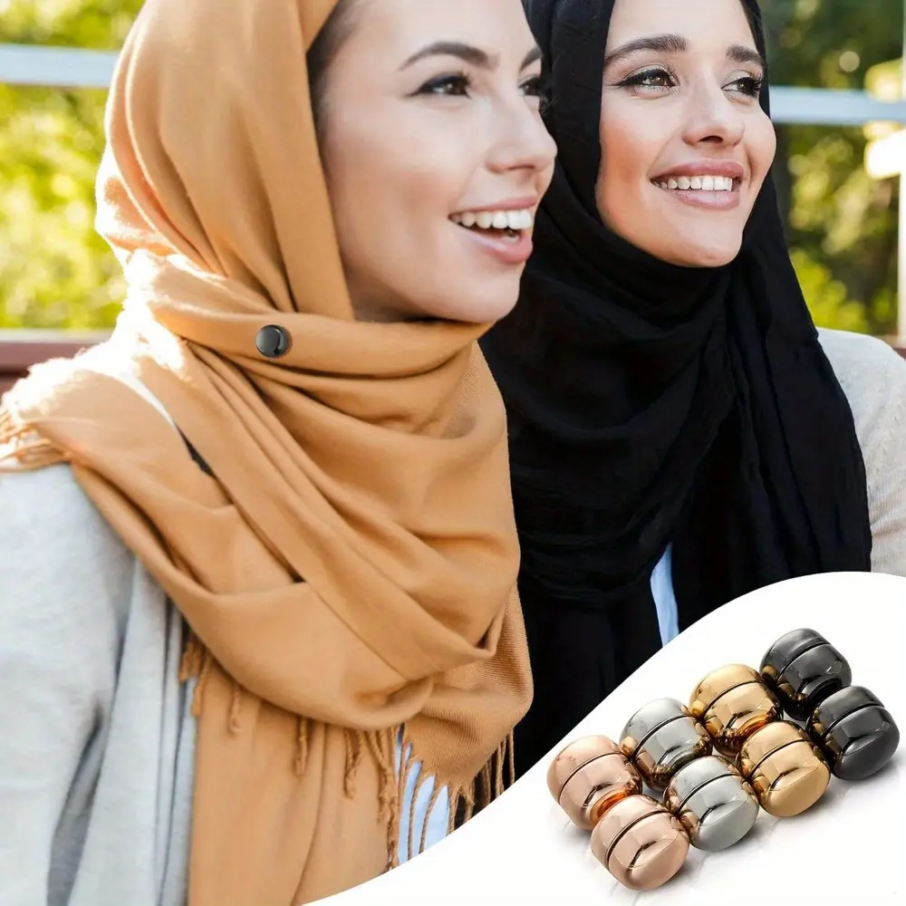 8 Pairs Magnets Strong Brooch Pins Women Brooch Pins for Dress Cleavage Pinless Muslim Strength Magnetic Scarf Pins Buttons for Women Multi-use Colorful Small Magnetic Brooch