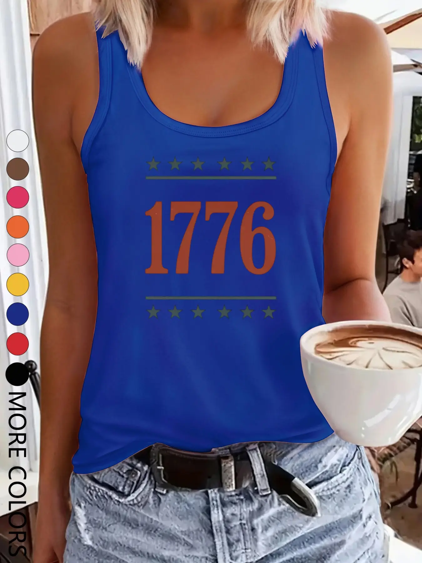 Women's Summer Casual Loose Fit Sleeveless Top, Modern Tank Top, Geometric Print Round Neck Blouse, Multicolor Options, Versatile Wear, Elegant Sleeveless Cami, Casual Sleeveless Tops