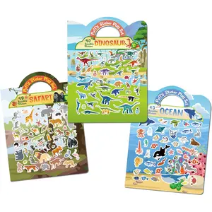 Reusable Sticker Book for Toddlers 2-4, Perfect Crafts Activity Essentials with 130+ Reusable Stickers for Kids 1-3, Road Trip Must Haves, Toys to Keep Toddler Busy Quiet on Airplane, Plane, Car