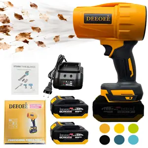 DEEOEE Cordless Leaf Blower Violent TurboFan Brushless Pure Copper Motor Jet Fan With Battery Cordless Turbo Super Power Air Duster Handheld Powerful Dryer for Car Dust Cleaning Car Drying after Wash Snow Removal Outdoors BBQ Tool Kit
