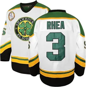 Men'S #3 Black Ice Hockey Jersey - Retro Classic with Green & Yellow Accents, Clover Logo, V-Neck Captain'S Sweatshirt, Durable Polyester, Machine Washable for Year-Round Sports Christmas gifts UglySweater
