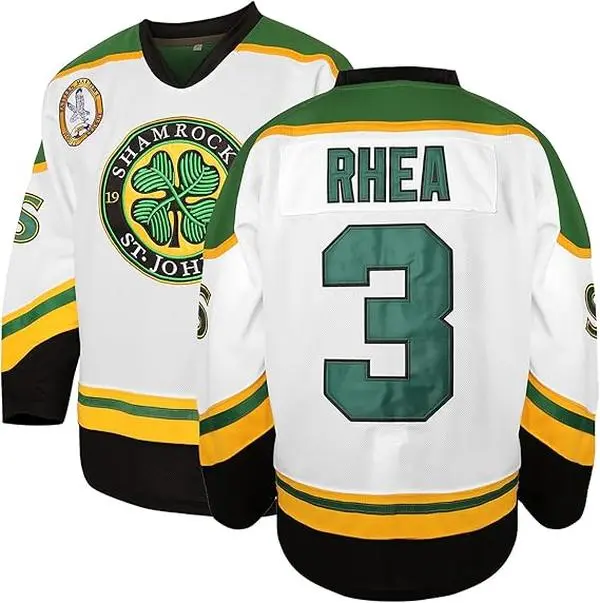 Ross The BOSS Rhea ST John's Shamrocks Stitched Hockey Jersey with EMHL Patch Comfortable Athletic Sports Outdoors Football Team Polyester Athleisure Street Fit Christmas gifts UglySweater
