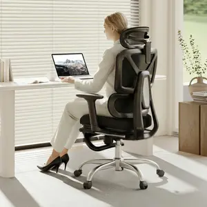 FLEXISPOT ErgoX Premium Ergonomic Armrest Desk Chair with Footrest - 3D Adjustable Armrests, Dynamic Lumbar Support, Recline & Tilt Functions, Mesh Seat, Comfortable Adjustable Height for Home & Office Use, Adjustable Height Chairs, Armrest Desk Chairs